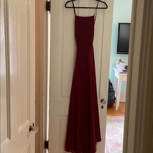 Long flowy red dress